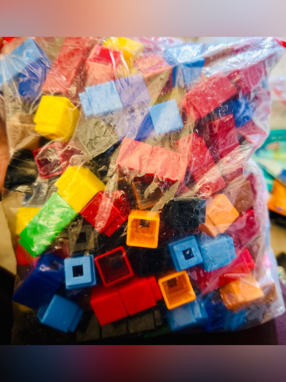 Multicolor Interlocking Counting Cubes - Educational Building Blocks for Kids
